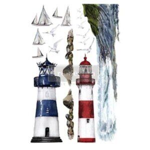 LIGHTHOUSE ~ Redesign with Prima Decor Transfer! ~ DIY / Upcycling / Chalk Paint